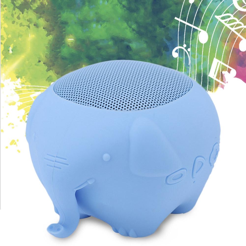 Cute Pet Elephant Shaped Portable Wireless Bluetooth 5.0 Speaker 400mAh Stereo with MIC (Blue)