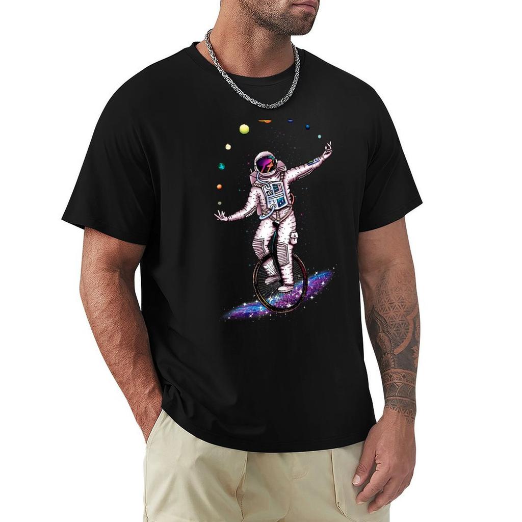 Juggling Circus Astronaut T-Shirt oversized summer clothes plain customs heavyweight t shirts for men