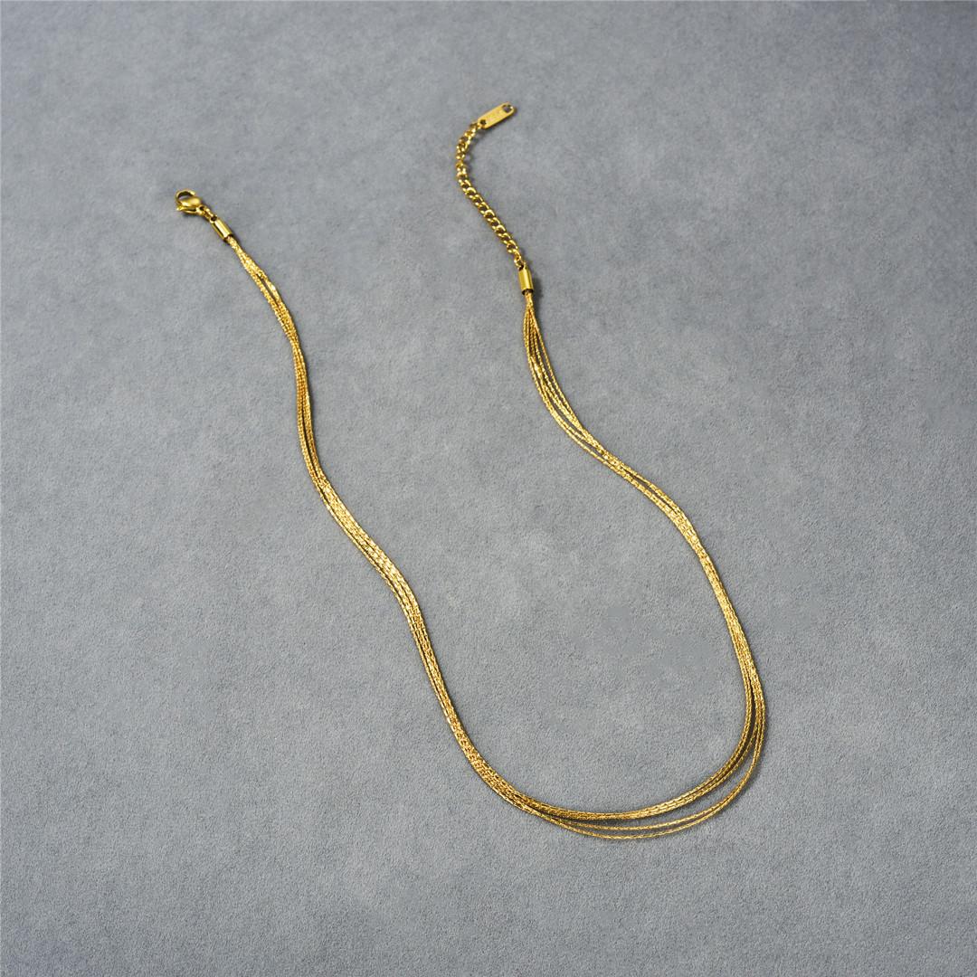 Модное французское многослойное сборное ожерелье-цепочка  Змеиная кость  Нишевый дизайн Простой темперамент Холодный ветер