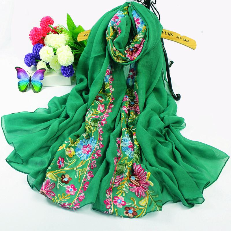 

Ретро непальский стиль этнический стиль хлопок и лен вышитый шарф для женщин литературная шаль весна осень и зима вышитые цветы