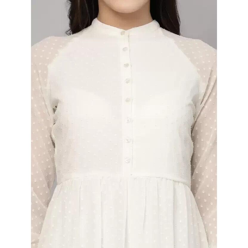 Women Fit and Flare Georgette Dress Bollywood Top Tunic Kurti Party Wear Top SC-1836