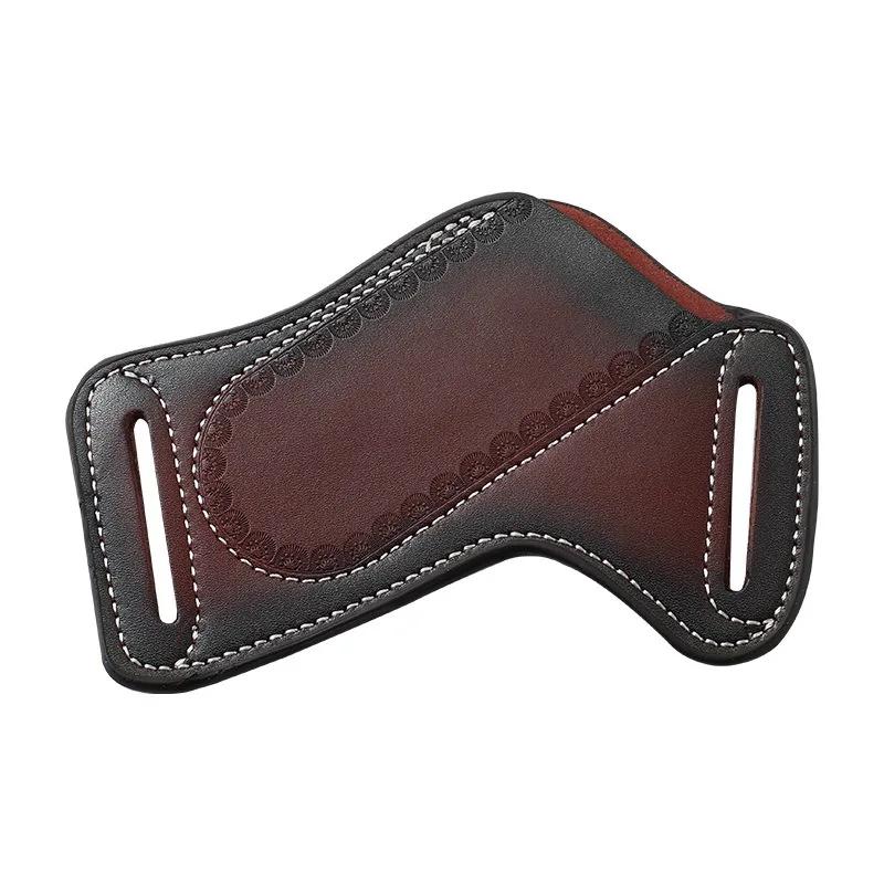 

Багатофункціональний інструмент тактичне зберігання шкіряна кобура, поясна сумка з коров ячої шкіри верхнього шару, чохол для зберігання складного ножа коричневий