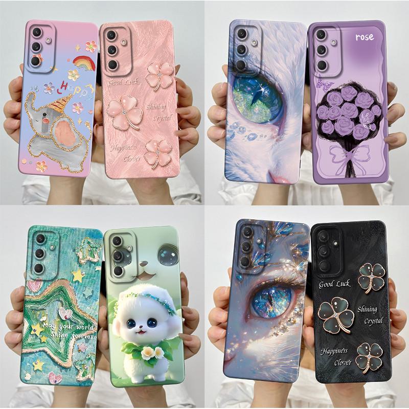 Phone Cover For Samsung Galaxy M35 5G Bumper Silicone Shockproof Pretty Butterfly Flowers Case Coque For Galaxy M 35 M55 Funda
