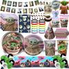 Cute Yodaes Baby Birthday Party Decorations Plate Cup Napkin Balloon Banner for Boys Party Favor Baby Shower Event Supplies Gift