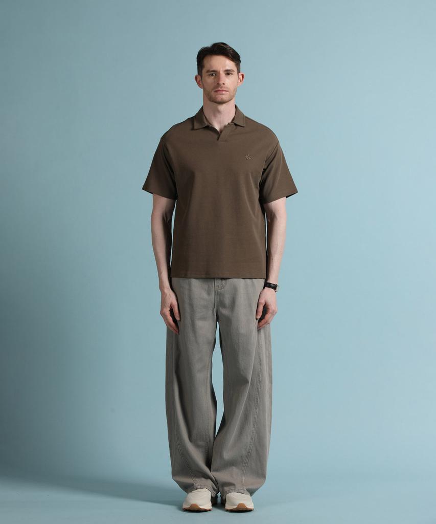 PANICALE Light Brown Johnny Collar Polo Shirt