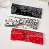 Cross-border Paisley Cotton Headband: Elastic, Washable, Perfect for Yoga & Sports.
