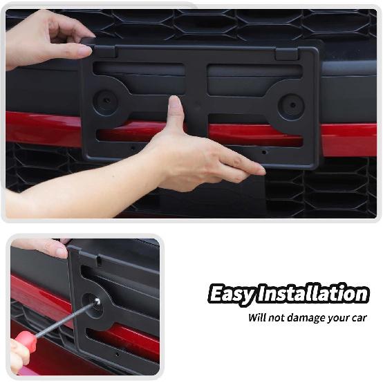 JeCar License Plate Bracket Frame for 2024+ Ford Mustang Front License Plate Holder Replacement