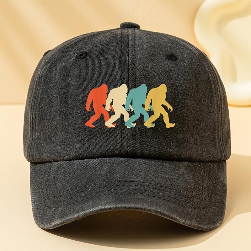 Colorful gorilla printed washed baseball cap for men and women, suitable for outdoor vacation, camping, and leisure fishing