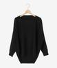 Le Coeur Blanc Milan Rib Hem Round Hand Size Black Pullover, Washable, 3048028401,