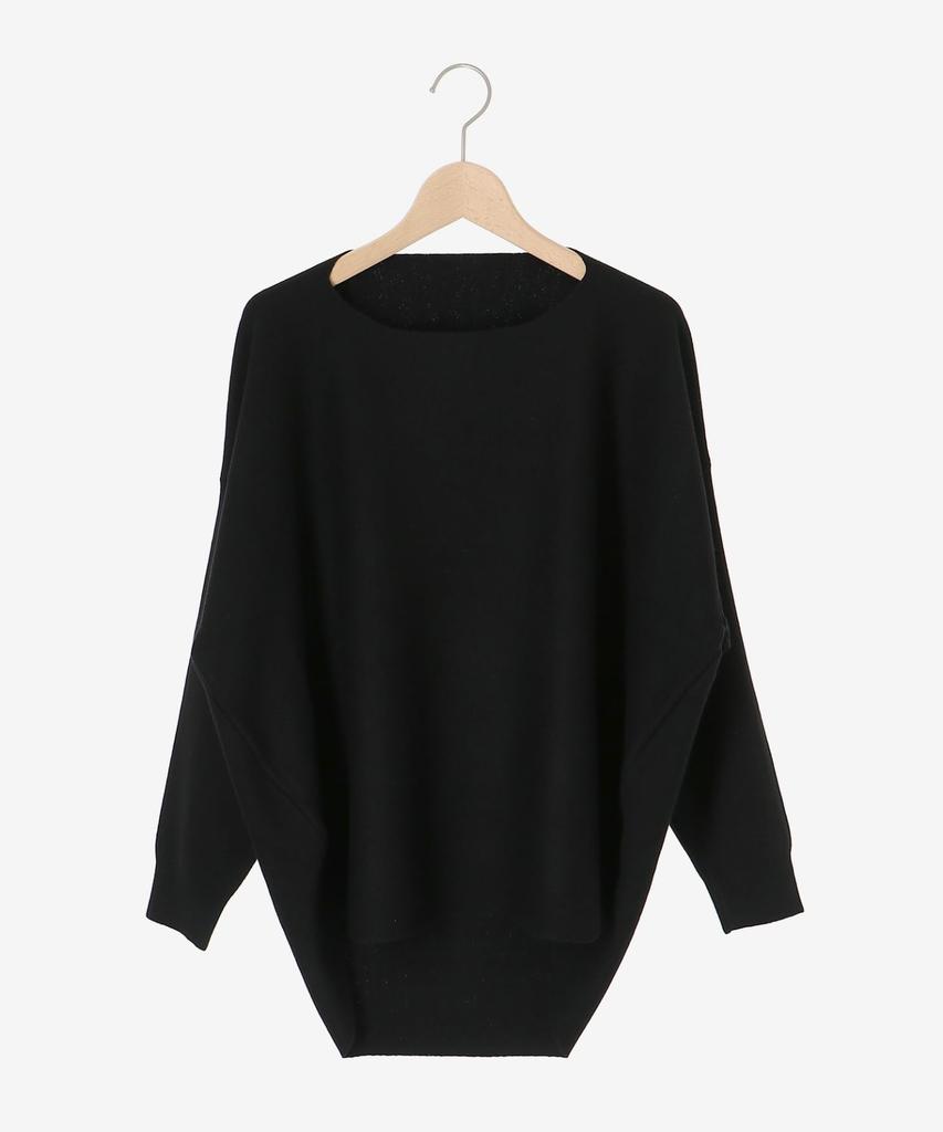 Le Coeur Blanc Milan Rib Hem Round Hand Size Black Pullover, Washable, 3048028401,