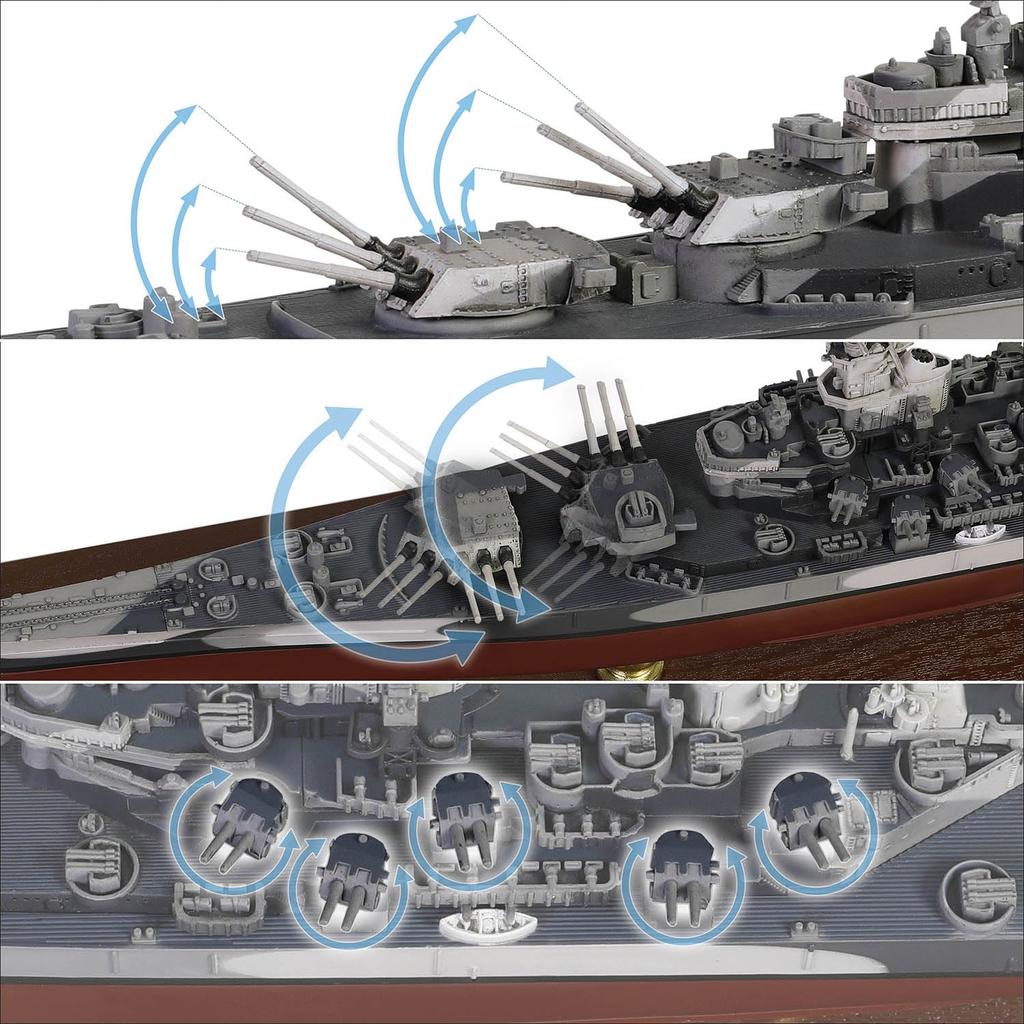 Waltersons Japan WALTERSONS 1/700 Scale US Navy Battleship Missouri Full Hull Cloud Camouflage Finished Model