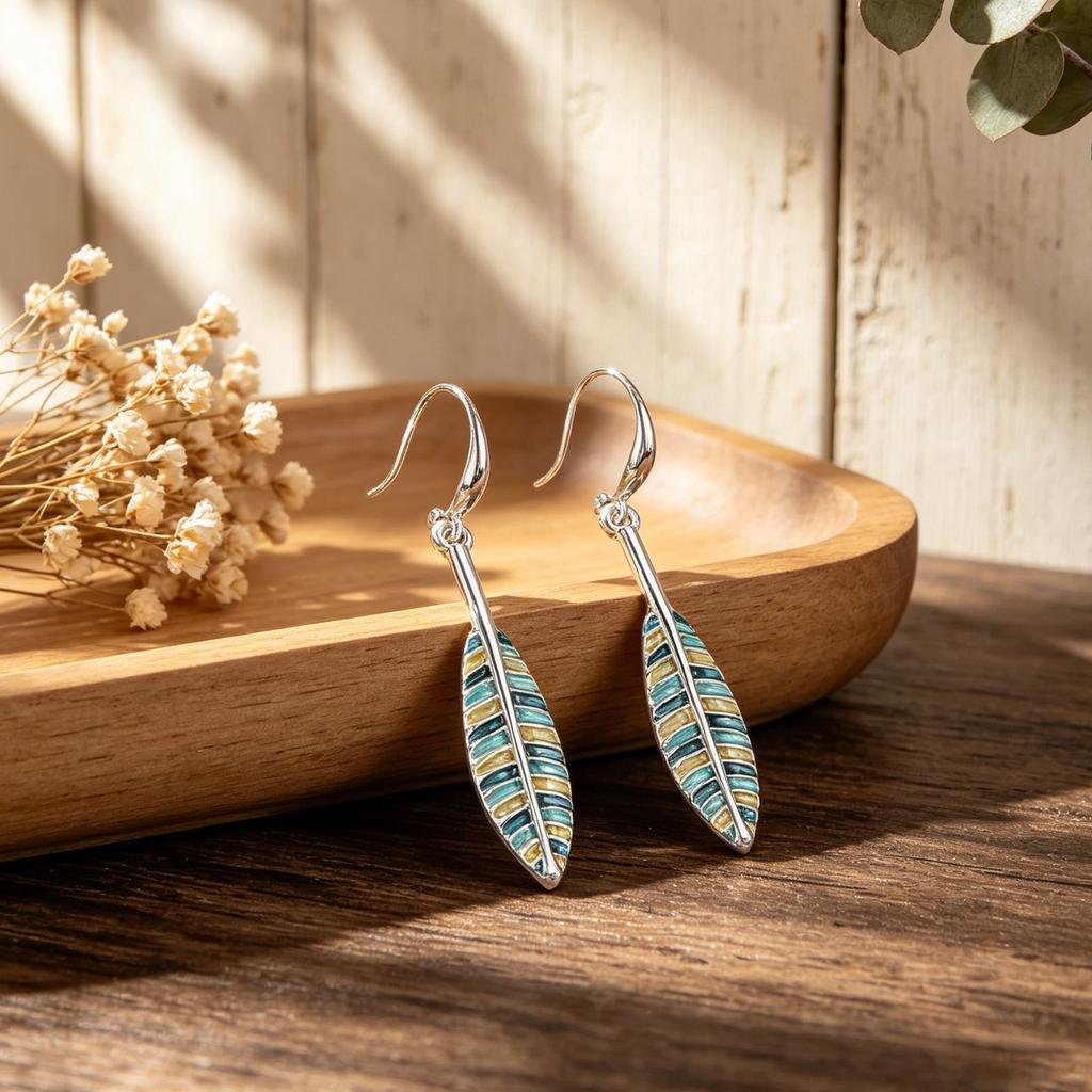New environmentally friendly alloy leaf earrings pure hand-painted enamel color earrings irregular color leaf earrings
