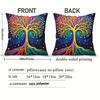 Colorful Tree Of Life Pillow Cover 2D Printed Polyester Sofa Cushion Case For Home, Beach & Camping Decor