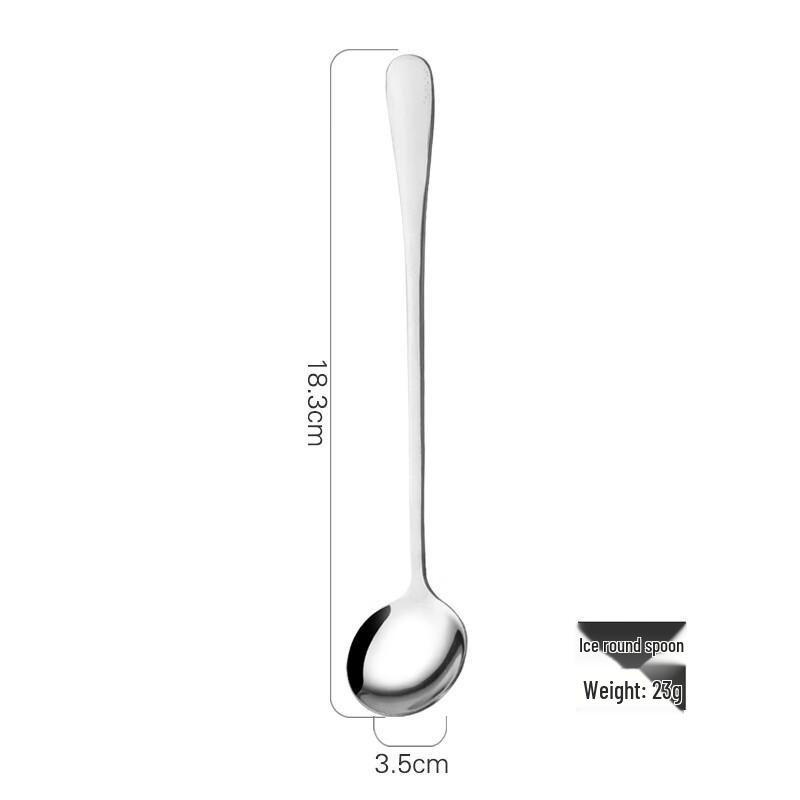 WZ410 Stainless Steel Long-Handle Spoon Long-handle Ice Round Spoon
