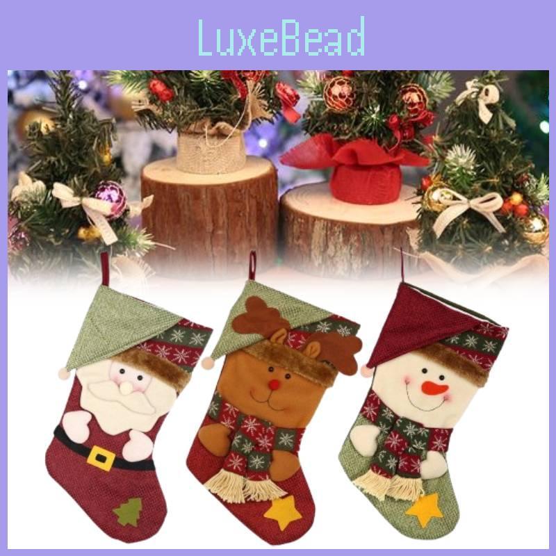 Christmas Stocking Handmade Nonwoven Santa Sock For Party Decor Gift For Friends