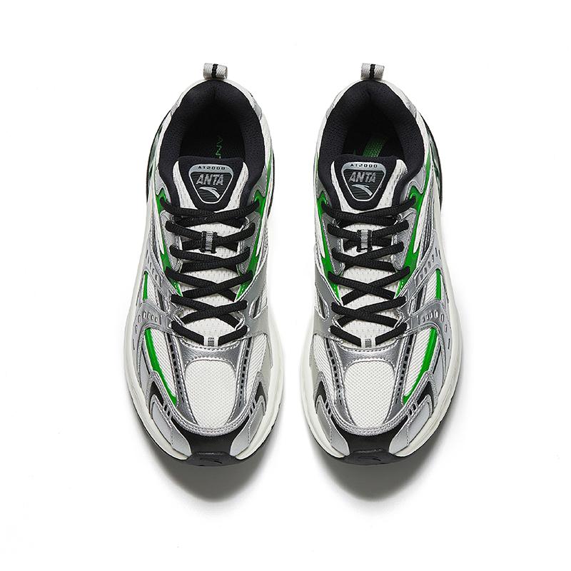 Anta OG2000 Comfortable Versatile Non-Slip Wear-Resistant Low-Top Running Shoes Men sneaker White Silver Green 912445501-1