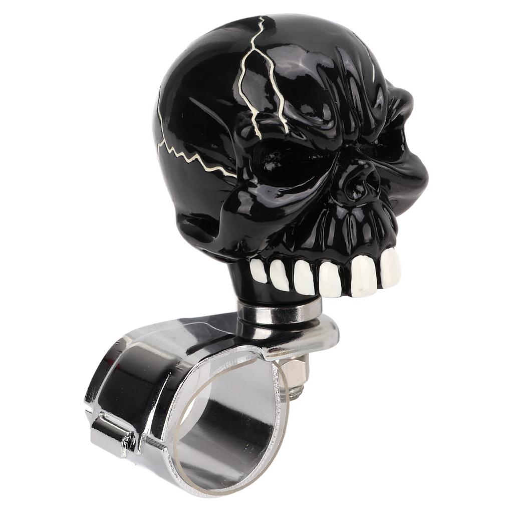 Steering Wheel Spinner Knob Skull Shape Universal Power Handle for Cars Trucks Tractors BoatsBlack