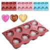 8 Holes Silicone Ice Tray Heart Shaped Reusable Ice Trays for Valentines Day Chocolate Pudding Cake