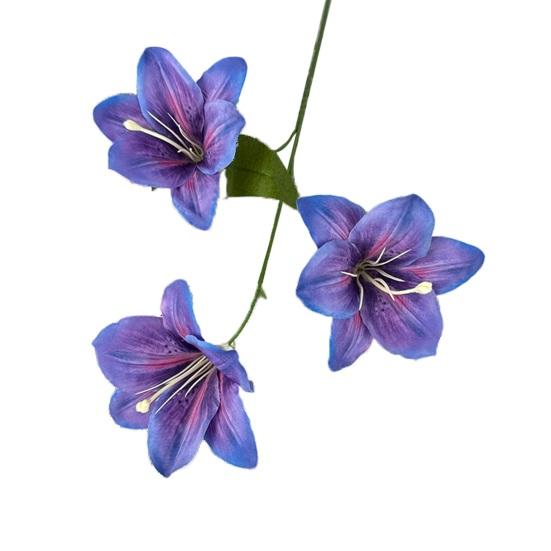 Yousheng Artificial Lily Flower 3 Heads Full Bloom Faux Lily Branch with Leaves Real Touch Fake Lilium Flower for DIY Wedding Bouquet Floral
