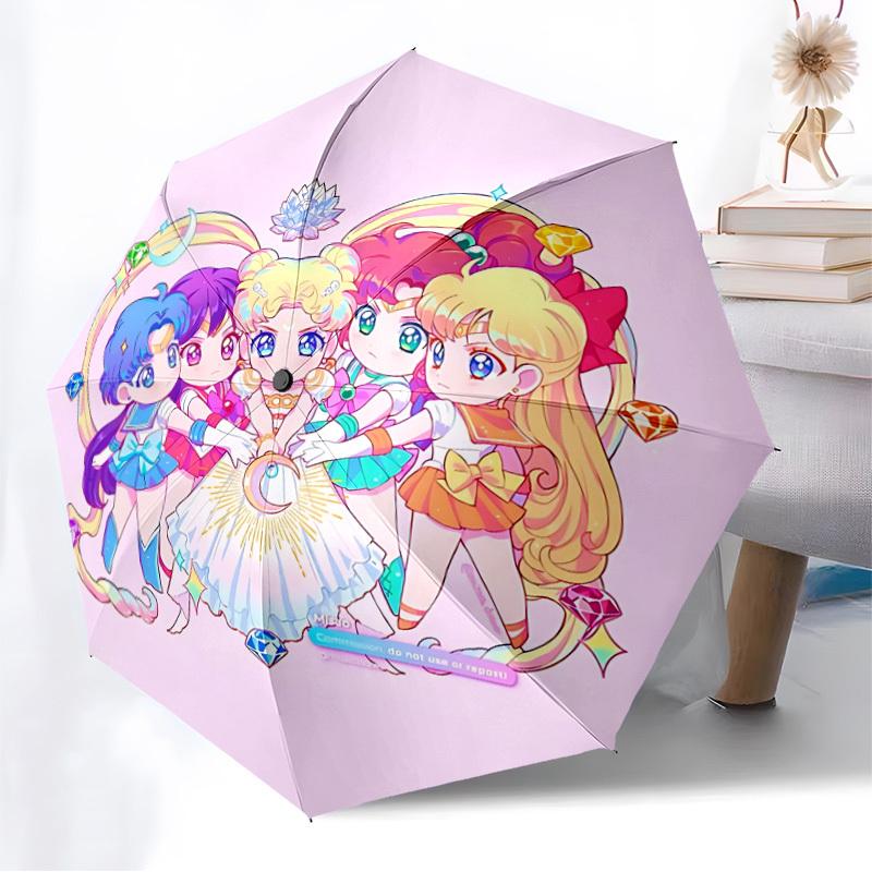 1PC Sailor Moon Automatic Folding Umbrella | Vibrant Motif & Compact Design for Everyoneyy250930047