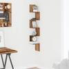 Creative Design Corner Shelf, Artistic Wall Mounted Decorative Storage Rack, Craft Oak 20x20x127.5 Cm Material