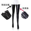 Women Sexy Latex Zipper Anti-Slip Stockings Lady's Black PVC Pole Dance Leather Erotic Clubwear Length Over Knee High Stockings