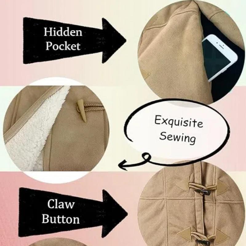 Sherpa Fleece Outerwear Overcoat Women's Winter Fleece Lined Hooded Coat – Warm Toggle Closure Jacket