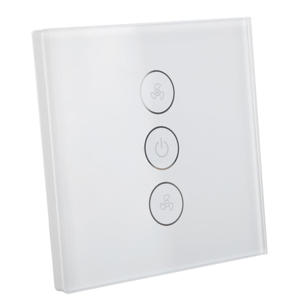 Smart WiFi Dimmer Fan Switch Wireless Timer Voice APP Control for Tuya 110‑240V 50 60HZWhite
