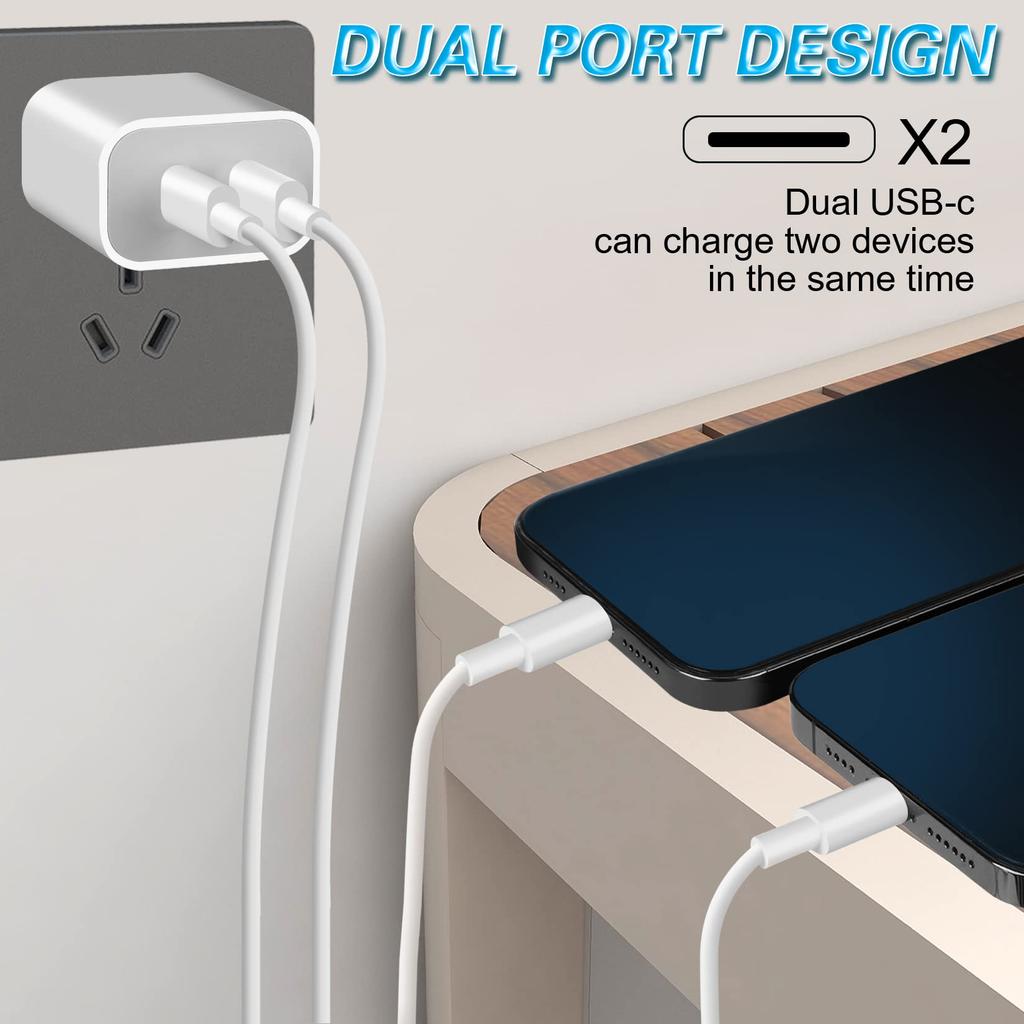 40W PD Charger Fast Charging for iPhone USB Type C Charger For iPhone 16 15 14 13 12 11 Pro Max Plus Charging Cable Accessories