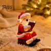 Desktop Holiday Accents Santa Claus Night Light, Resin Christmas Tabletop Ornament with Window Display Warm LED Lighting, Bedroom Bedside Table