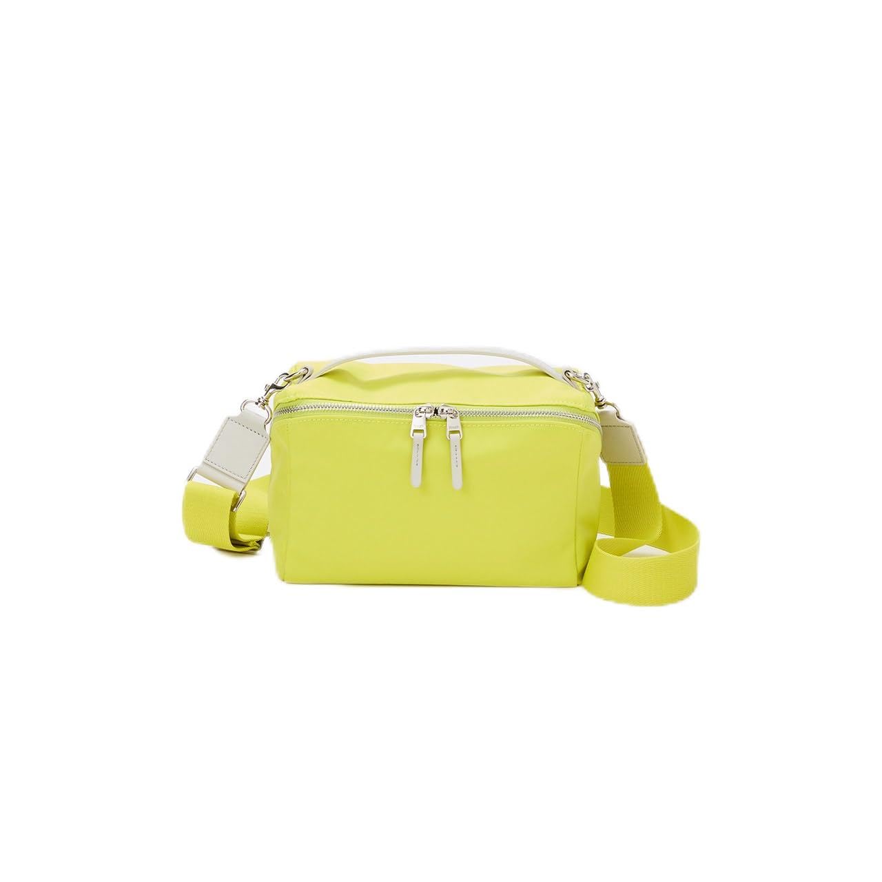 Breath TOPKAPI Matte Nylon Box Shoulder Bag in Lime Green Water-Repellent