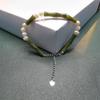 Women's Olive Jade Bamboo Joint Bracelet: Chinese S925 Silver, Natural Pearl, Retro, Versatile Style.