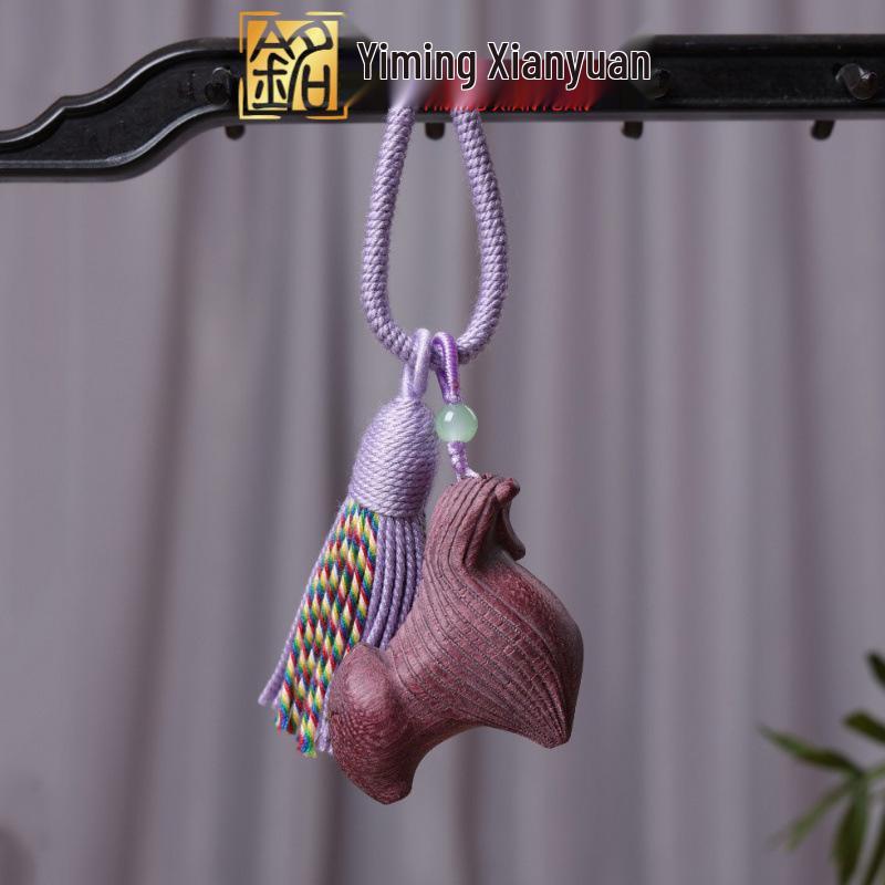 Blood Cypress Zodiac Horse Violet Wood Pendant Keychain