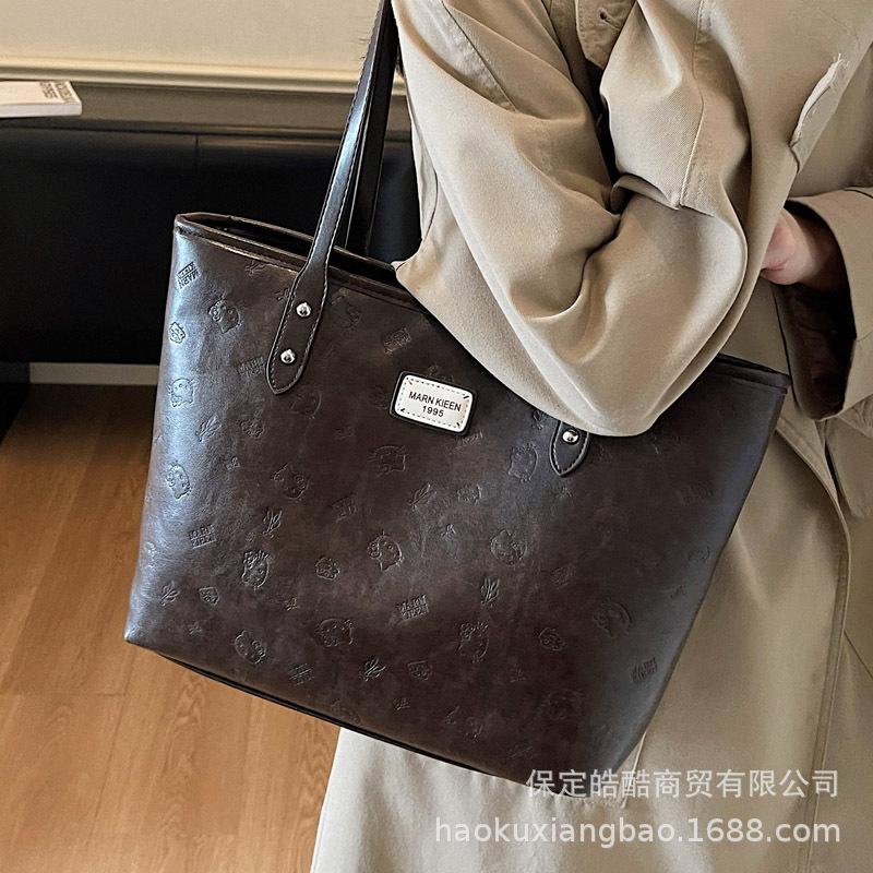 Retro bag women's large capacity 2025 new autumn and winter versatile casual shoulder bag premium texture commuter tote bag