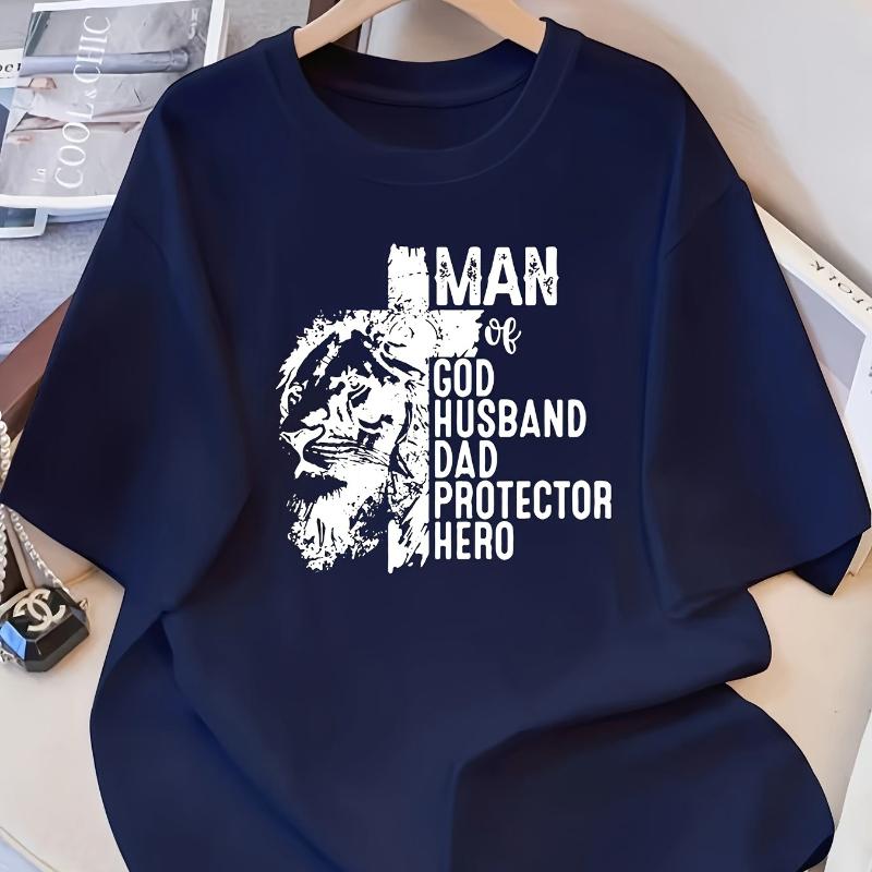 

Man of God Multirole T-Shirt,Soft Breathable & Fade-Resistant, Classic Fit for Daily Casual Wear XXL темно-синього кольору