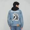 Lee 101+ Series SS22 Vintage Wash Letter Embroidered Denim Jacket Men jackets Medium-Blue LMT0015215DG00FA00513