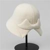 Simple Bow Temperament Bucket Hat Women's Autumn and Winter Casual Versatile Washbasin Hat New Hat