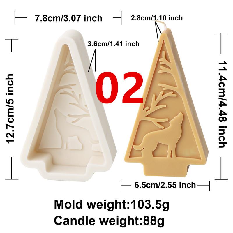 Minimalist Triangle Christmas Tree Silicone Candle Mold DIY Snowflake Elk Designs Soap Candles Gypsum Christmas Home Ornament