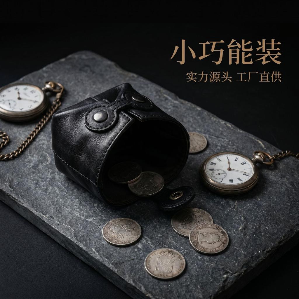 Unique Twist Knot Ruched Leather Coin Purse, Vegetable Tanned Vintage Snap Coin Purse, Distinctive Small Storage Organizer Pouch