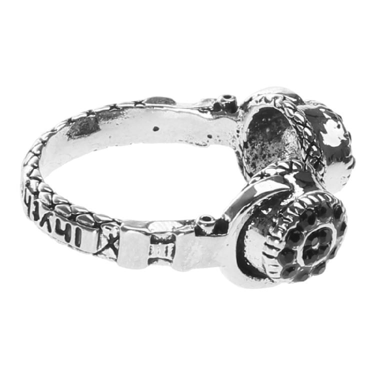Vintage Knuckle Ring Geometric Irregular Headphone Shaped Finger Ring Punk Rings Gothic Adjustable Opening Ring