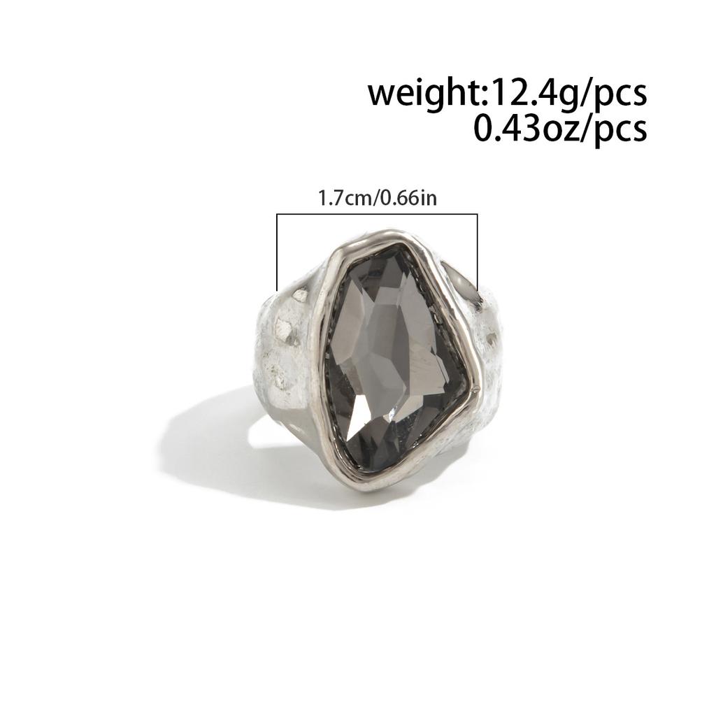 Exaggeration Heart Shape Crystal Rings Set for Women Lips Square Zircon Charm Open Rings Adjustable Fashion Designer Luxury Jewelry