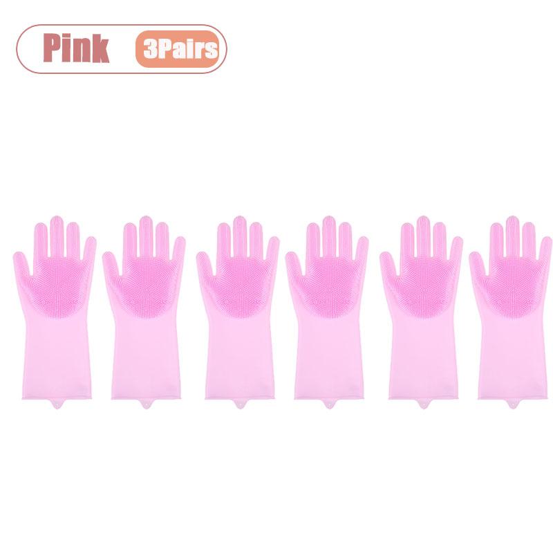 Reusable Silicone Dishwashing Gloves with Scrubby Bristles Durable Hygienic and Slip Proof for Kitchen Bath and Patio Use