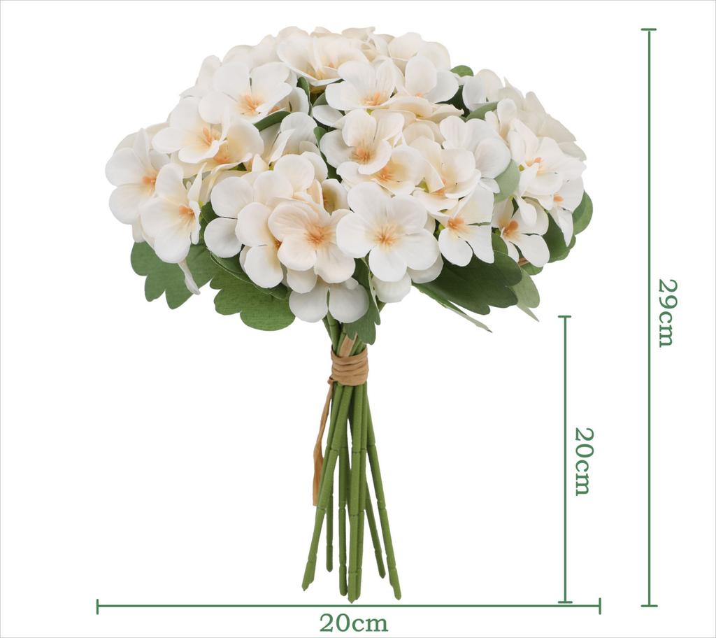 12 Stück Simulation Hortensie künstliche Blume Wohnzimmer Ornament Dekoration Hochzeitsstrauß Bankettsaal Landschaftsgestaltung Kunststoff