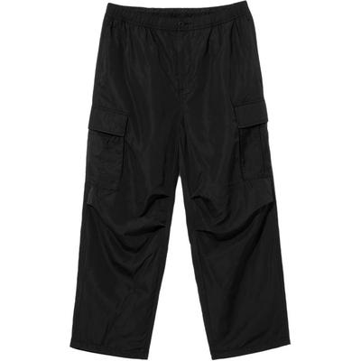 Loose Fit Solid Color Pocket Cargo Pants Men Bottoms Black 14536401