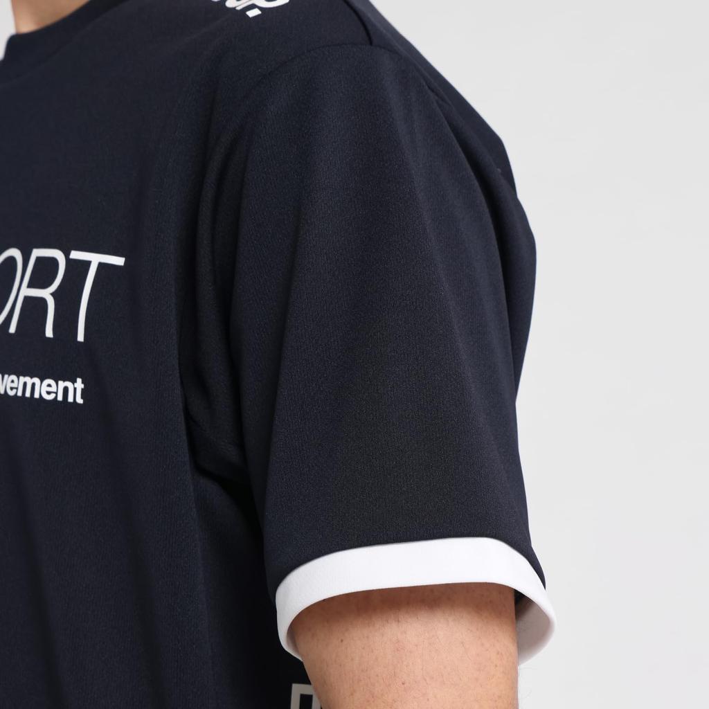 Move Sports Descente Short Sleeve Crew Neck Stretch Training NV00 Men's T-Shirt (EC Exclusive), Moisture-Wicking, Quick-Drying, Shirt, (ST5SHTZ1MB)