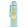 1PC Stack Golden Heart Silhouette 750ml Color Plastic Sports Water Bottle Leakproof Flip Straw Lid For Sports Office Home Use