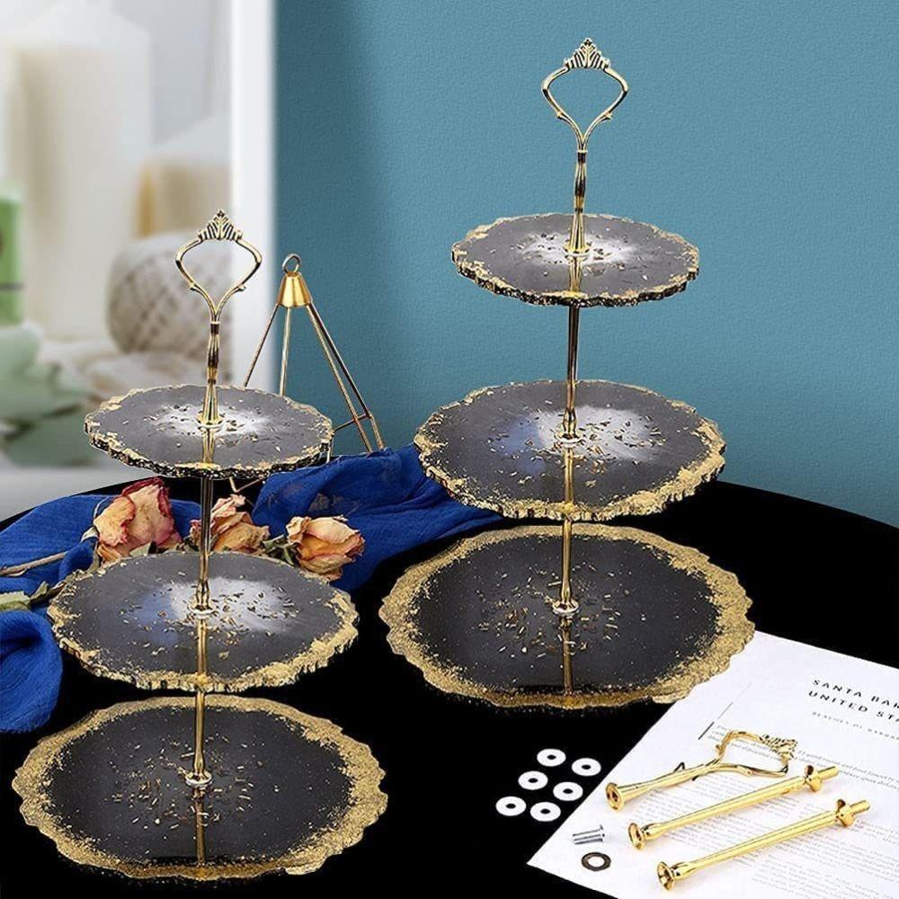 Crown Handle Cupcake Display Holder 2 Tiers 3 Tier Tiered Fruit Plate Cake Stand Assembly