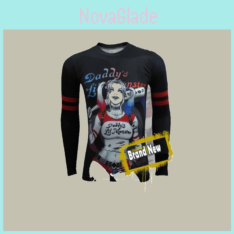 Harley Quinn T Shirt For Men Long Sleeve Polyester Casual Streetwear Teenager Style