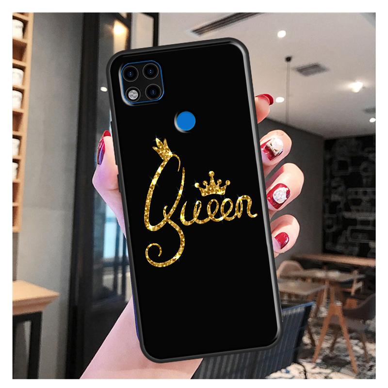 Niedliche König Königin Krone Weiche Hülle Für Xiaomi Redmi Note 11 Pro Note 10 Pro Note 9 Pro 10S 9S 8T 9A 9C 9T Hülle
