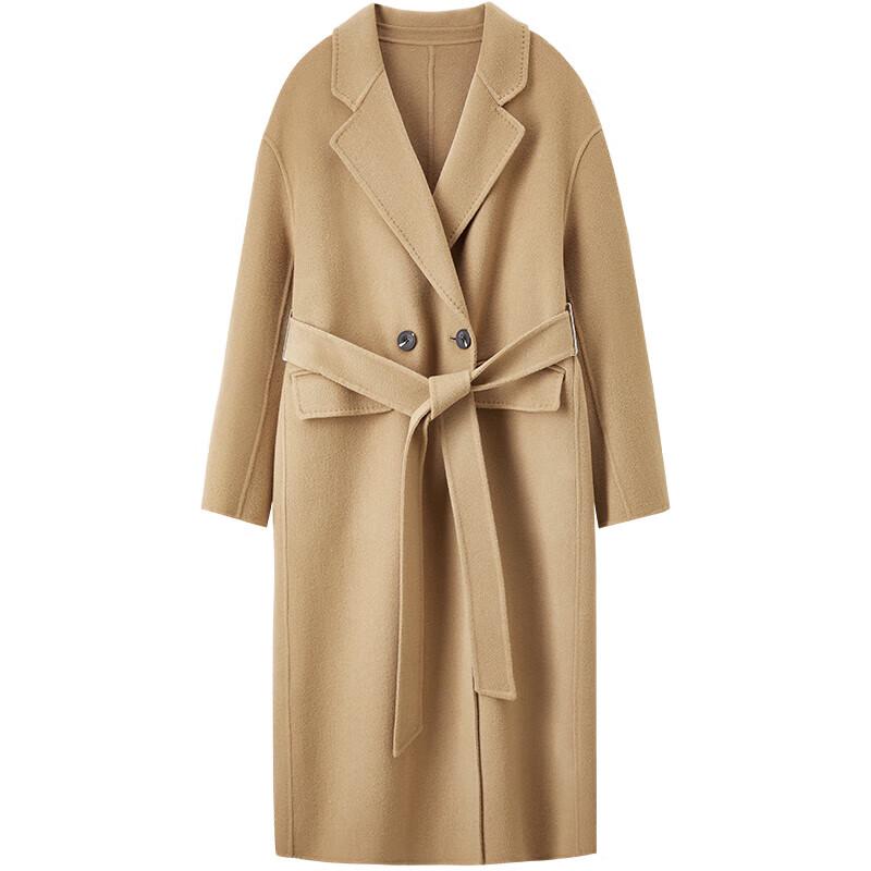 Women's Elegant Double-faced 100% Wool Mid-Length Coat
